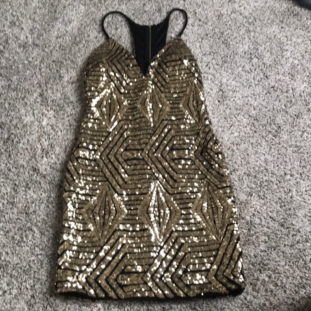 Gold and black dress